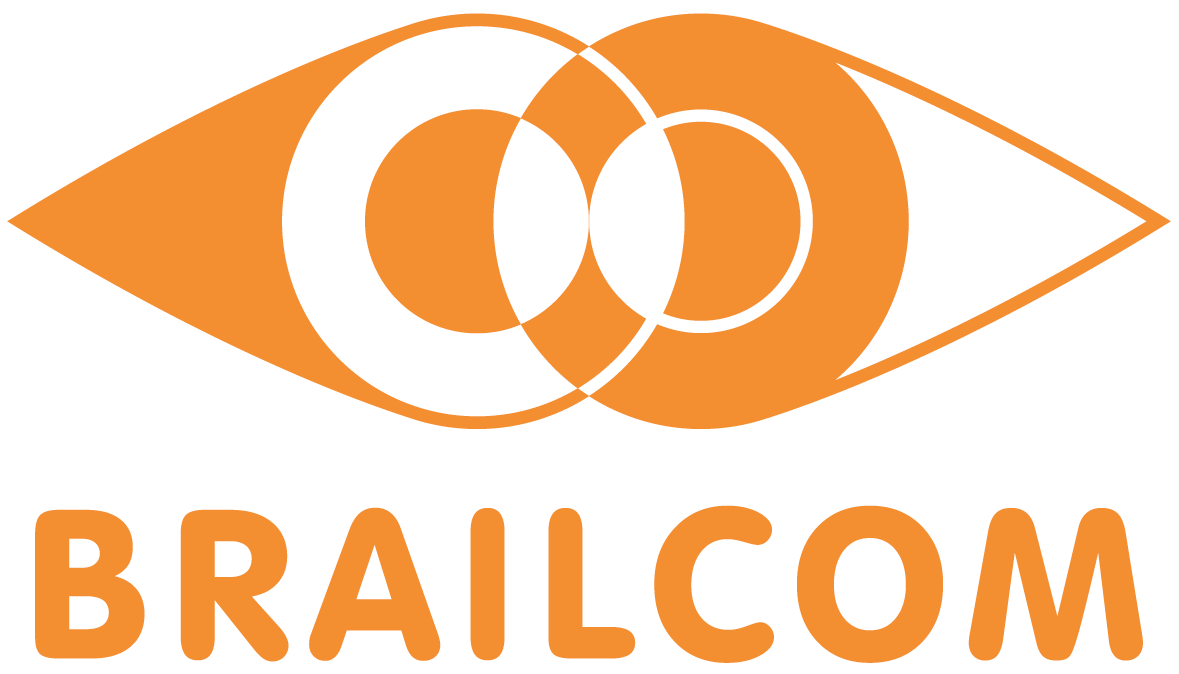 The logo of BRAILCOM and a link to the webpage